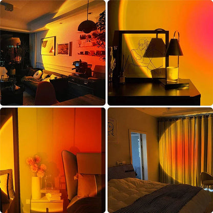 Transform Your Space with the Enchanting GlowSphere Sunset Lamp - Four Color Options!